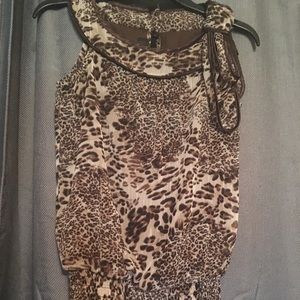 I Z Byer ~ Cheetah pattern dressy tank
